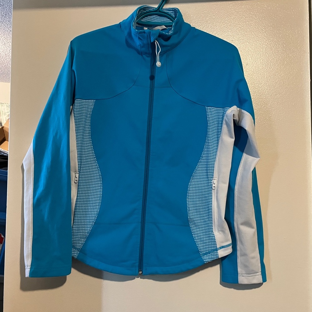 LULULEMON VINTAGE LUON BLUE & WHITE DEFINE JACKET